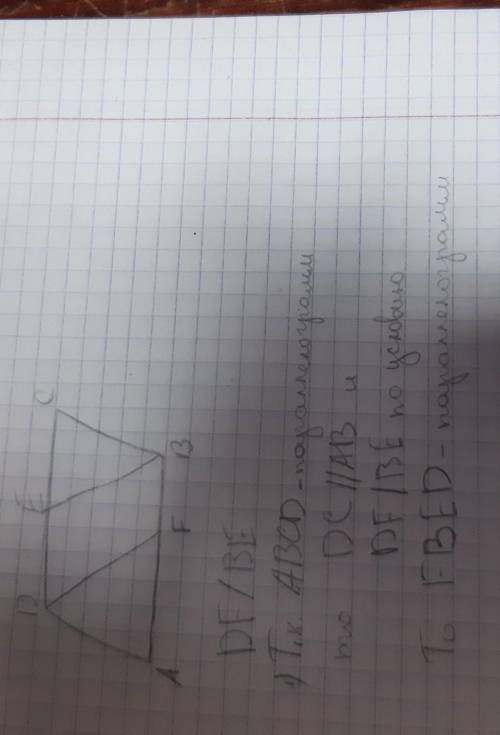 4. ABCD параллелограмм (рис. 1.6), BE // DF. Какой фигуройявляется четырёхугольник все с пояснениями