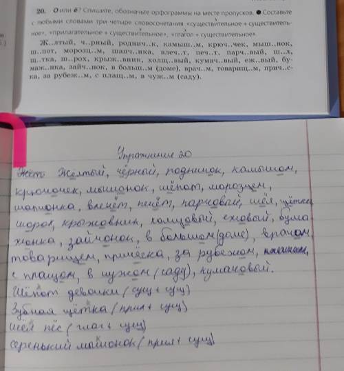 Русский язык седьмой класс 20 упражнение