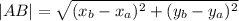 |AB|=\sqrt {(x_b-x_a) ^2+(y_b-y_a)^2}