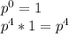 p^{0} =1\\p^{4} *1=p^{4}