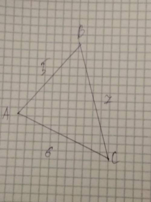 Построить треугольник ABC, если АВ=4 см, ВС=6 , АС= 7 см