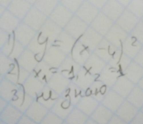 Найдите промежутки знакопостоянства функции 1) y=x²-8x+162) y=-x²-1 3) y=-2x²+3x-1​
