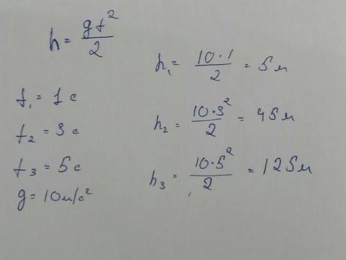 Определите высоту падения тела за третью секунду, если за первую секунду он пролетел 5 м. Какое расс