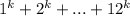 1^{k} +2^{k}+...+12^{k}