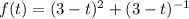 f(t)=(3-t)^2+(3-t)^{-1}