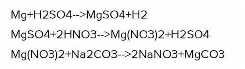 Составьте уравнения реакций, соответствующие превращениям: а) Mg ->MgSO4 ->Mg(NO3)2 ->MgCO3