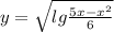 y=\sqrt{lg\frac{5x-x^2}{6} }