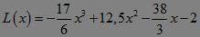 Найти интерполяционный полином (многочлен) Лагранжа для функции, заданной в табличном виде.