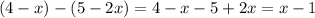 (4-x)-(5-2x)=4-x-5+2x=x-1