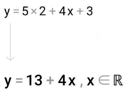 Знайти область визначення у=5х2+4х+3​