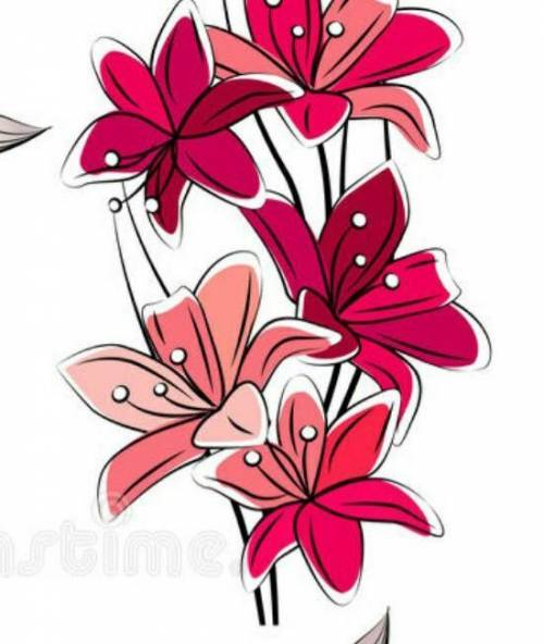 Нарисуйте стилизованную лилию ​