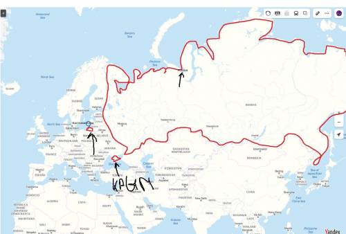 Нанести на конкуртной карте красным карандашом границу России крым,калининград​