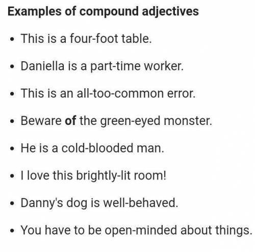 Make up 5 sentences using compound adjectives