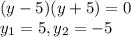 (y-5)(y+5)=0\\y_{1}=5, y_{2}=-5
