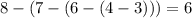 8-(7-(6-(4-3)))=6