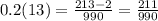 0.2(13)=\frac{213-2}{990} =\frac{211}{990}
