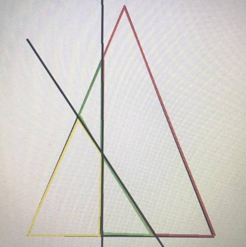 Розділіть трикутник двома прямими на два трикутники, один чотирикутник і один п'ятикутник​