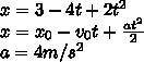 Знайдіть швидкість руху тіла прискорення за до рівняння х= 2+4t-0,5t²​
