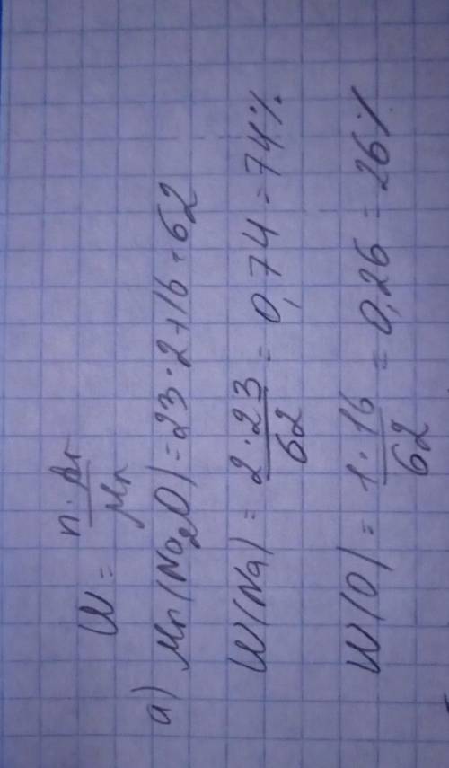 Рассчитайте массовые доли натрия и кислорода в оксиде натрия: Na2O можно оформление полностью