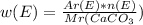 w(E) = \frac{Ar(E)*n(E)}{Mr(CaCO_{3} })\\