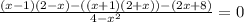 \frac{(x-1)(2-x)-((x+1)(2+x))-(2x+8)}{4-x^{2} } =0
