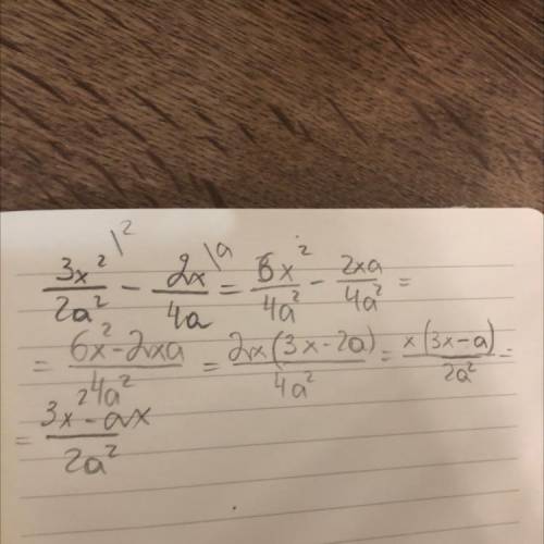 решить пример ( дан по теме сложение и вычитание дробей с разными знаменателями 8 класс) 3х^2/2а^2-2