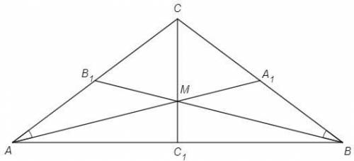 M — точка пересечения медиан треугольника ABC . Известно, что∠CAM=∠CBM . Докажите, что треугольник A
