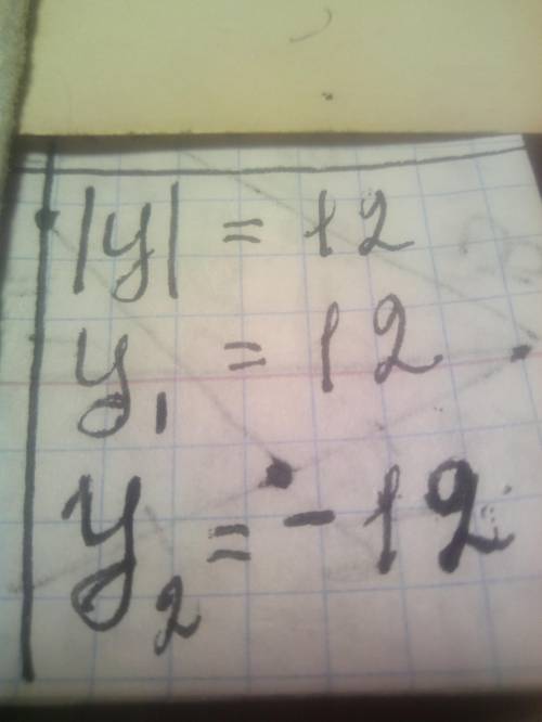 A) | y | = 12 Решить уравнение