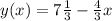 y(x) = 7\frac{1}{3} - \frac{4}{3}x