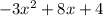 -3x^2+8x+4