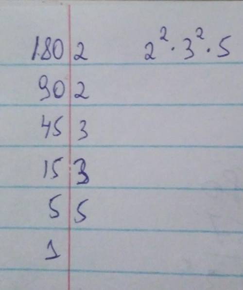 Разложите число 180 на простые множители и запишите в виде степени​