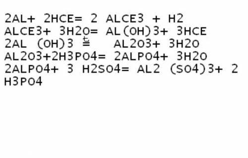 Al2(SO4)3 → Al(OH)3 → Al2O3 →AlCl3 → Al. Цепная реакция