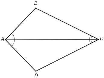 Дан четырехугольник АВСД диагонал АС делит попалам углы <А и <С. Какое утверждение можно сдела