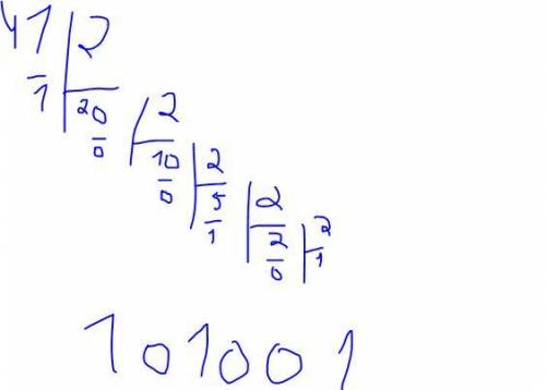 Переведите число 41 из 10-тичной системы счисления в двоичную​