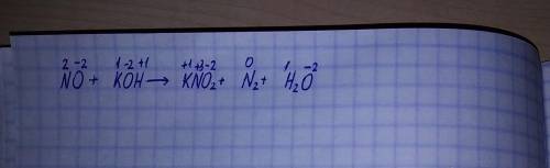 Используя метод электронного баланса, составьте уравнение реакции: NO + KOH → KNO2 + N2 + H2O Опреде