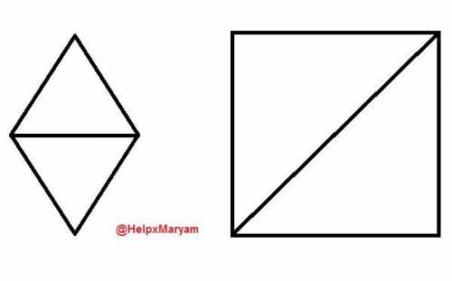 как можно построить:1) ромб из двух равных треугольников;2) ромб и квадрат из четырёх равных треугол