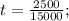 t=\frac{2500}{15000};