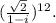 (\frac{\sqrt{2} }{1-i})^{12}.