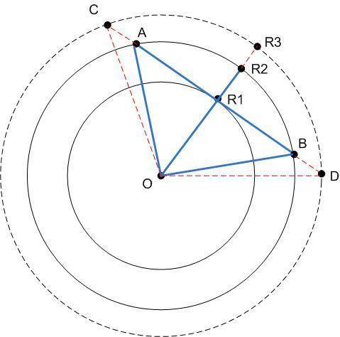 Даны две концентрические окружности радиусов r2>r1 с общим центром. На большей окружности наудачу