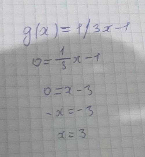 G(x) =1/3x-1 выразить x через g​