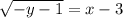 \sqrt{-y-1}=x-3