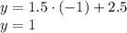 y=1.5\cdot (-1)+2.5\\y=1
