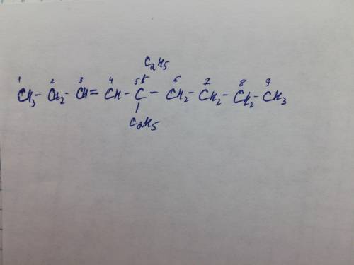 Формула 5,5 диетилнон-3-ен​