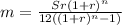 m=\frac{Sr(1+r)^n}{12((1+r)^n-1)}
