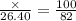 \frac{ \times }{26.40} = \frac{100}{82}