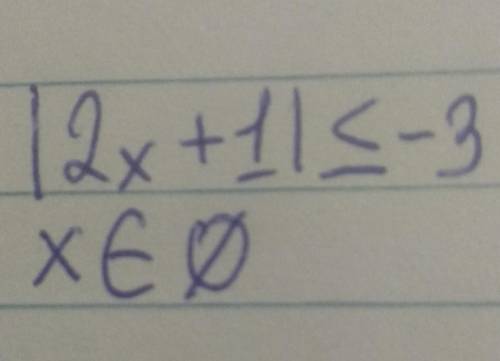 |2x+1|≤-3 решить этот модуль