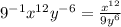 9^{-1} x^{12} y ^{-6} =\frac{x^{12} }{9y ^{6}}