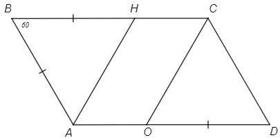 Дан параллелограмм АВСД. На сторонах ВС и АД взяты точки Н и О соответственно так, что АВ = ВН = ОД,