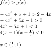 f(x)g(x):\\\\-4x^2+x+12-4x\\-4x^2+5x-10\\4x^2-5x+1