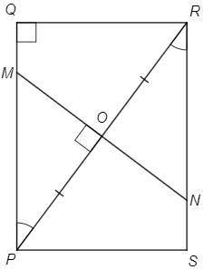 Дан прямоугольник PQRSPQRS со сторонами PQ=16PQ=16 и QR=12QR=12. Серединный перпендикуляр к PRPR пер